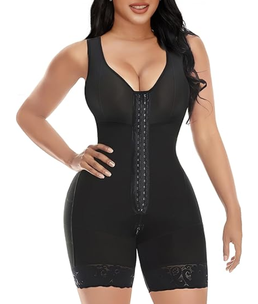 Full Body Shapewear for Women – Tummy Control Compression Garment with Butt Lifter, Zipper Crotch & Adjustable Straps – Post Surgery & Everyday Wear