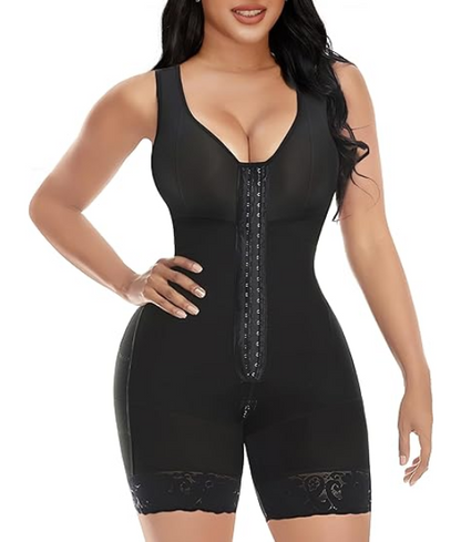 Full Body Shapewear for Women – Tummy Control Compression Garment with Butt Lifter, Zipper Crotch & Adjustable Straps – Post Surgery & Everyday Wear