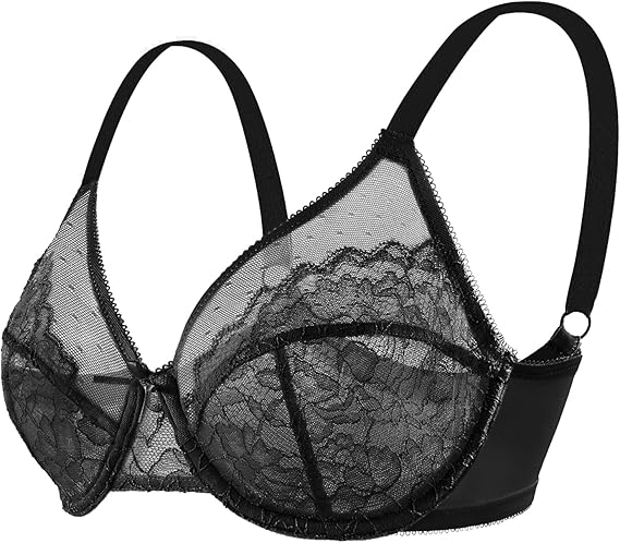 Full Coverage Lace Minimizer Bra for Women with Underwire, Plus Size Lifting Support for Heavy Breasts