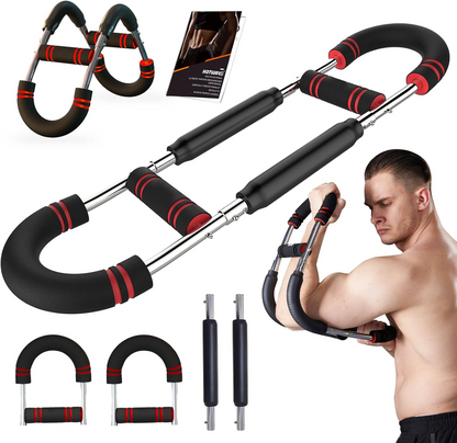 Twister Arm Exerciser – Adjustable Spring Workout Bar for Forearms, Triceps, Chest, and Full Body Strengthening, Portable Home Fitness Equipment