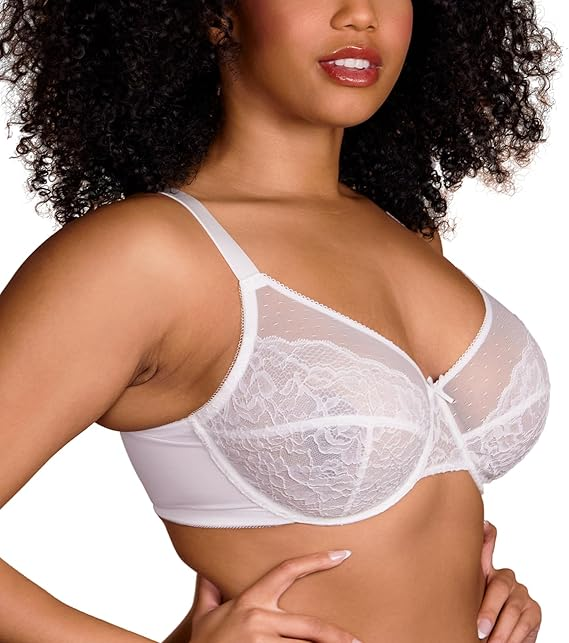 Full Coverage Lace Minimizer Bra for Women with Underwire, Plus Size Lifting Support for Heavy Breasts