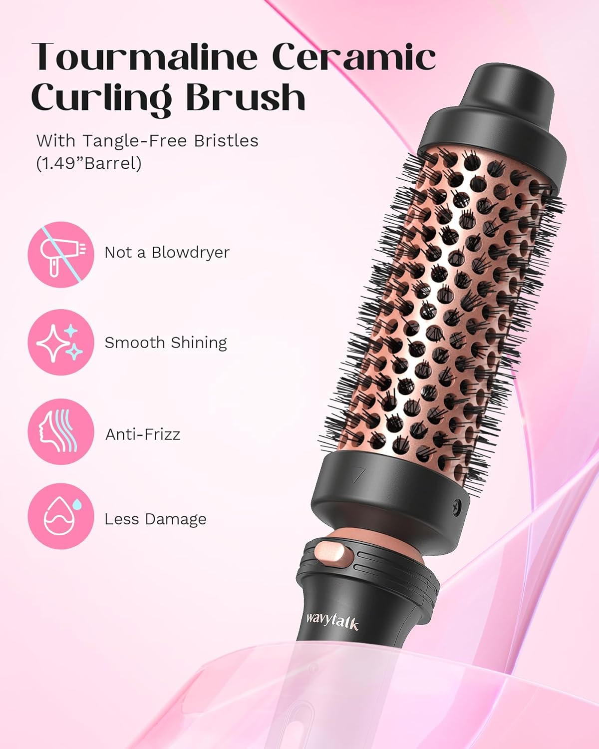 5 in 1 Curling Wand Set with Ceramic Barrels & Curling Brush – Interchangeable Hair Styling Tool for Loose