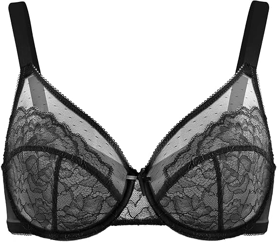 Full Coverage Lace Minimizer Bra for Women with Underwire, Plus Size Lifting Support for Heavy Breasts