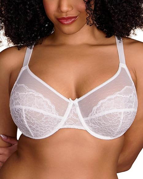 Full Coverage Lace Minimizer Bra for Women with Underwire, Plus Size Lifting Support for Heavy Breasts