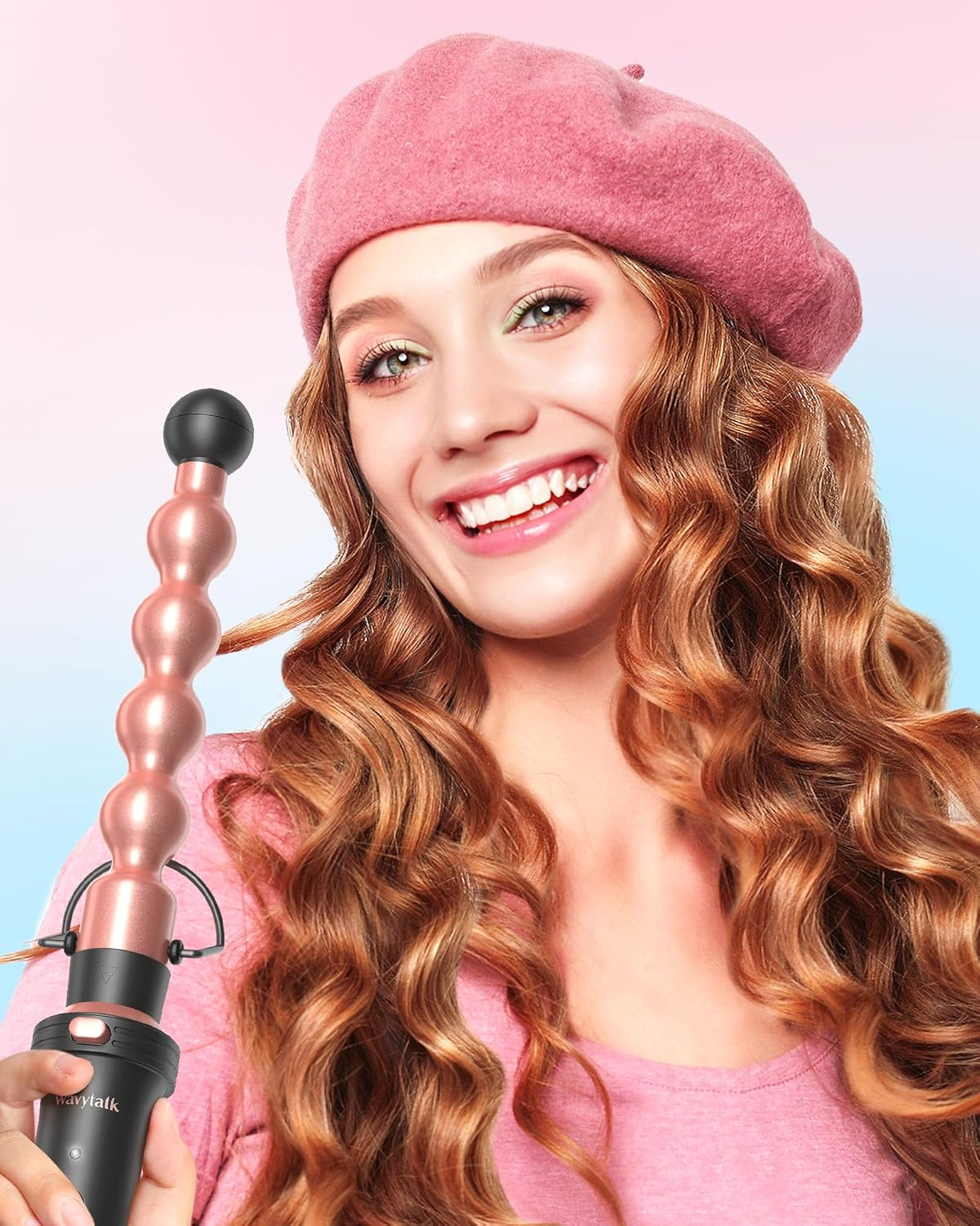 5 in 1 Curling Wand Set with Ceramic Barrels & Curling Brush – Interchangeable Hair Styling Tool for Loose