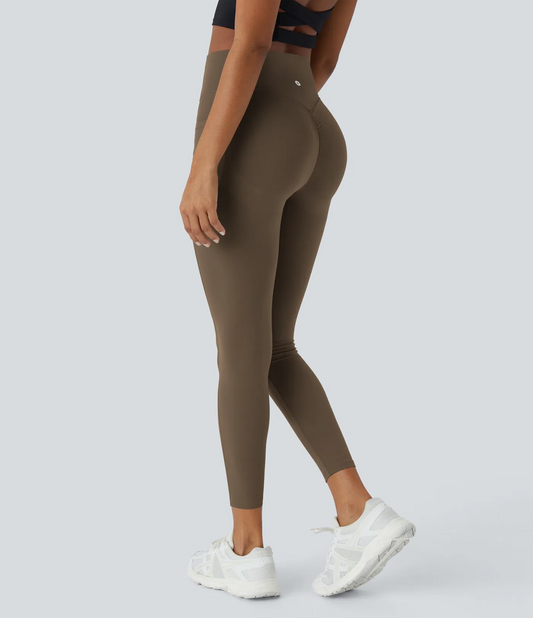 CurveSculpt High-Waisted Scrunch Butt Leggings – Tummy Control, Butt Lifting, and Side Pocket Shaping for Training & Everyday Wear