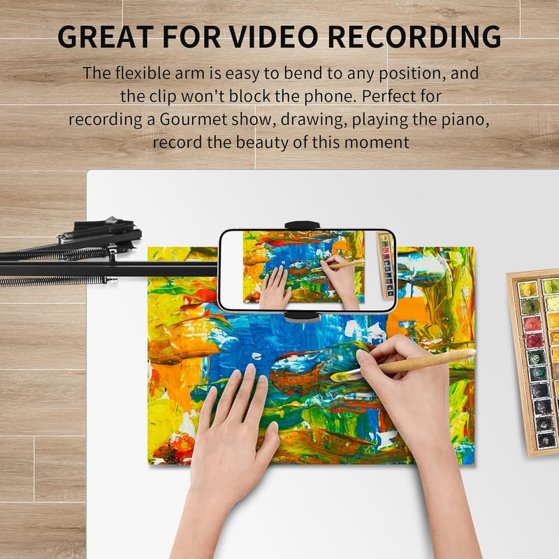 Adjustable Long Arm Phone Holder for Desk – Flexible Clip Stand for Hands-Free Viewing